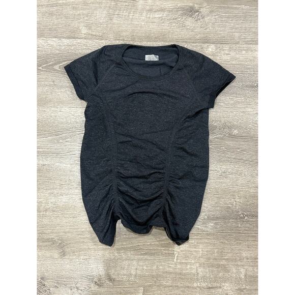 Athleta Fast Track Tee Diamond Shirt Womens Small Black Activewear Running - Picture 1 of 5